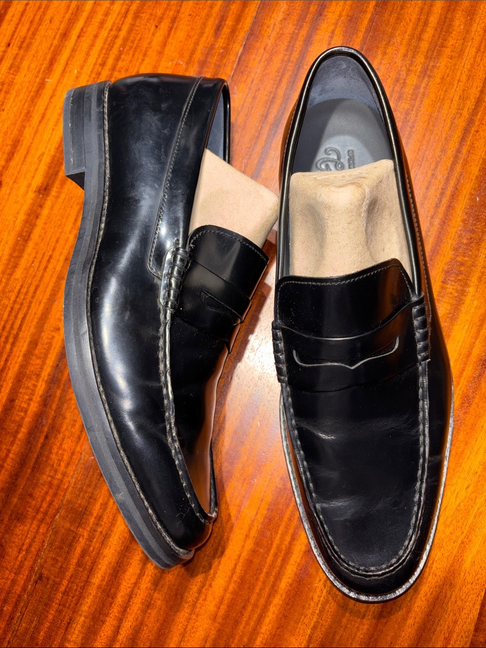 Sperry Exeter Black Leather Penny Loafers for Men / 12